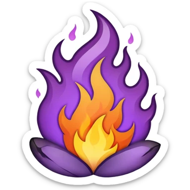 plain purple no orange color fire sticker