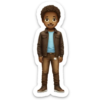 little kid with brown stain on pants sticker