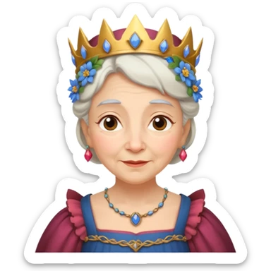The kind and amiable grandmother in medieval fairy tales sticker