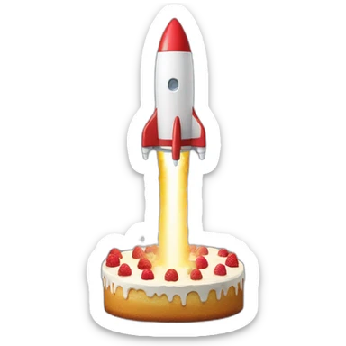 "herisson" cake riding a rocket sticker