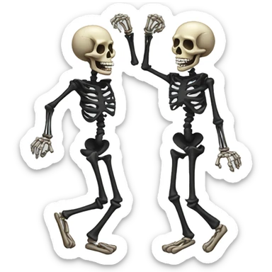 2 dancing skeletons sticker