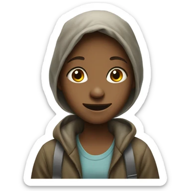 homeless girl looking happy sticker