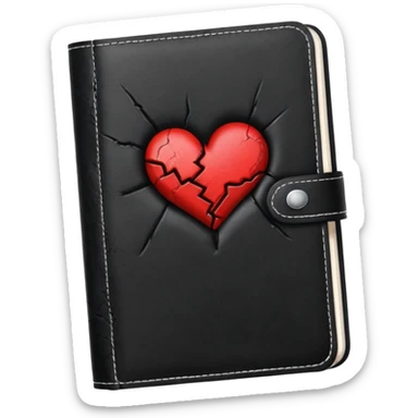 emo diary with a broken heart on the cover sticker
