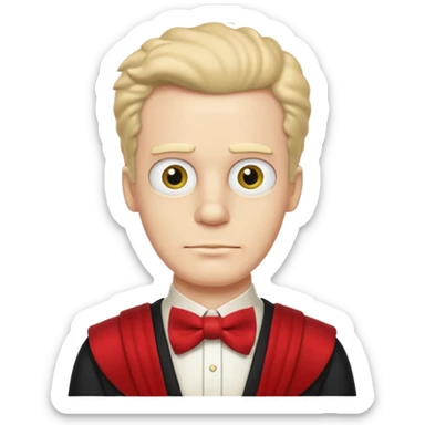 simpson guy, wearing Roman royal ancient custome, red bow tie sticker