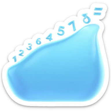 water wave emoji transformes into numbers and functions sticker