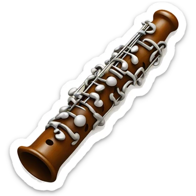 Orginal wooden baroque oboe with one key sticker