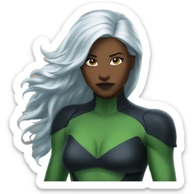 X-men storm green hair sticker