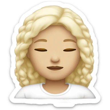 Blonde girl sleeping in white chlothes sticker