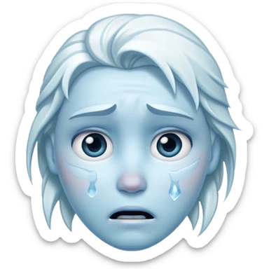 Frozen icy distraught face iOs emoji sticker