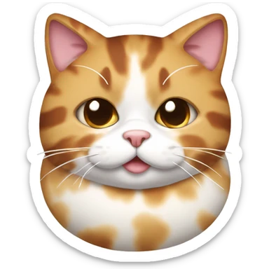 Realistic Fat calico cat with sundae sticker