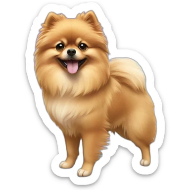 A Pomeranian spitz taking a shower  sticker
