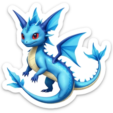 Salandit-Vaporeon-Salamence-hybrid-fusion (full body) sticker