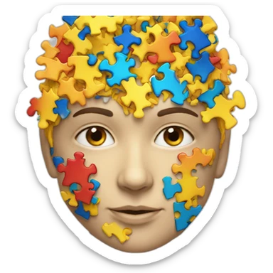 Sol made of puzzle parts autism colours sticker