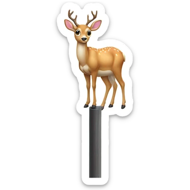 Deer on a pole sticker