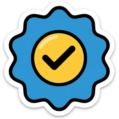 Instagram blue tick badge, glossy and official color icon sticker