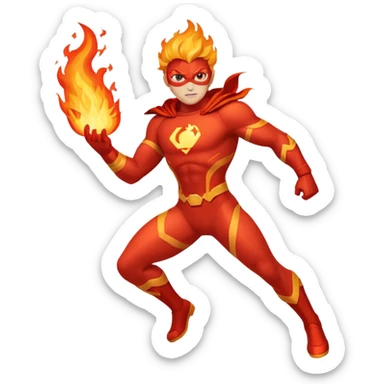 superhero burning sticker