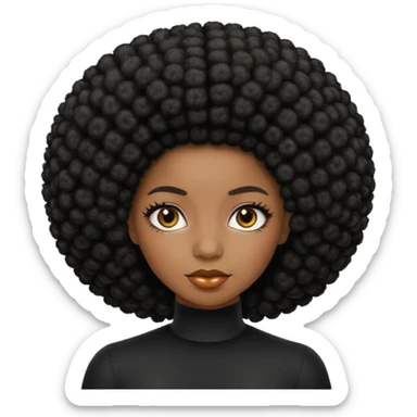 black girl with afro sticker