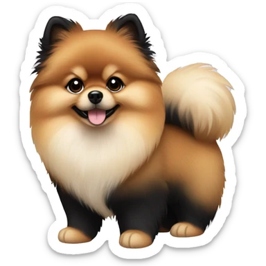 Teddy bear Pomeranian black and tan sticker