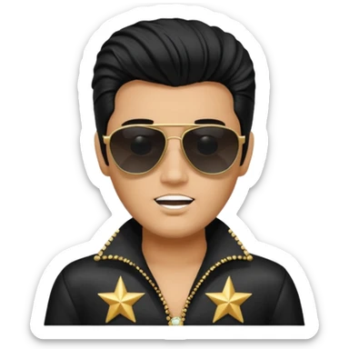 A boy with an Elvis Presley mask with sunglasses (with total black lenses)dressed as Elvis Presley sticker