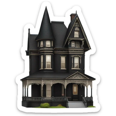 Black Victorian house  sticker