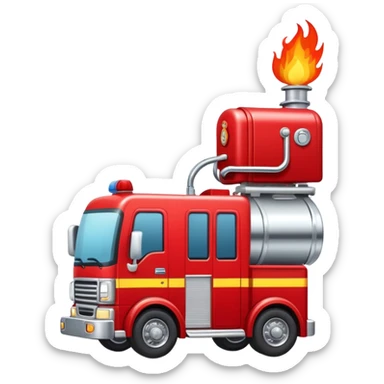 Skibidi Toilet holding a fire truck sticker