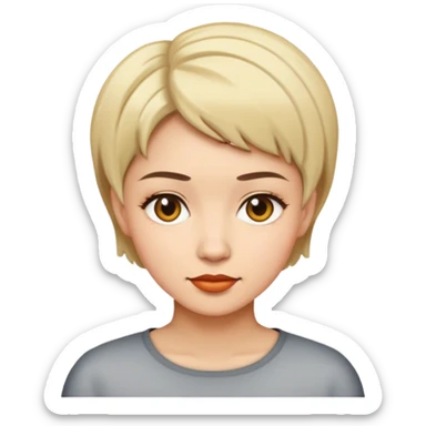 Esmer kısa saçlı sticker