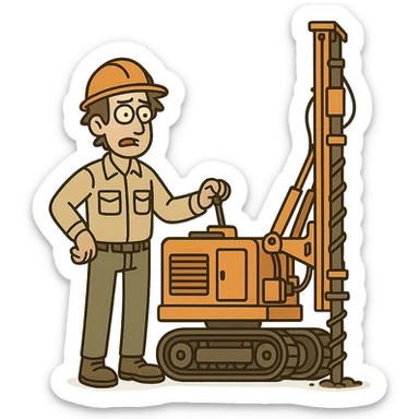 track-mounted geotechnical drilling rig, transparent background sticker