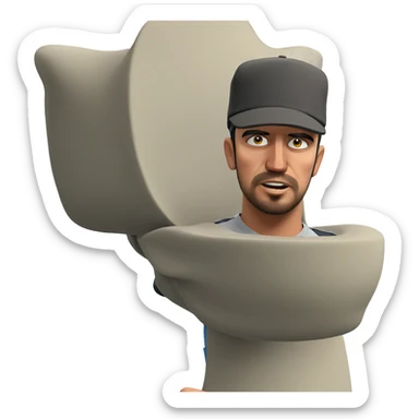 boy with beard in hat sticker