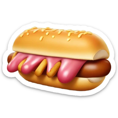 Hog eating a hotdog sticker