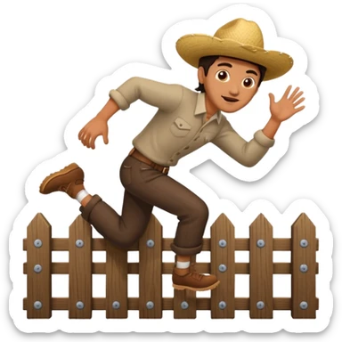 Mexican hopping over a fence  sticker