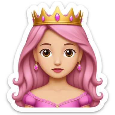 Una princesa con un moño rosa sticker