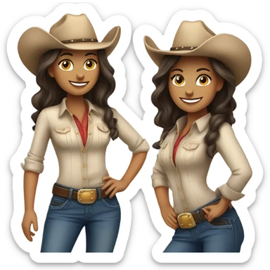Very pretty brunette cowgirl  sticker