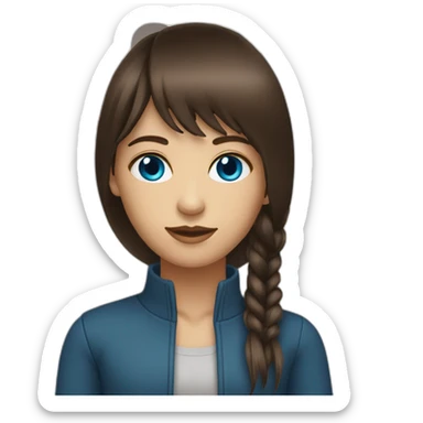 dark-brown-long-hair-fringe-girl-with-blue-eyes Download emoji sticker