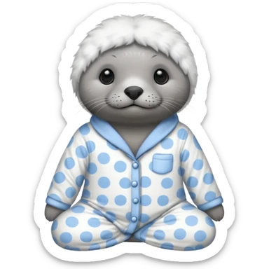 seal in pajamas  sticker