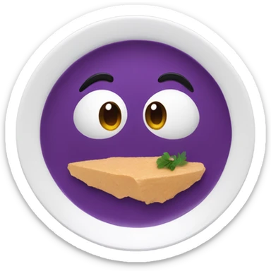 purple hummus in a white plate sticker