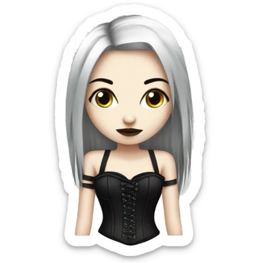 Emo goth girl with corset sticker