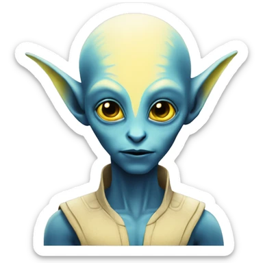 na'vi blue alien yellow eyes pointed ears sticker