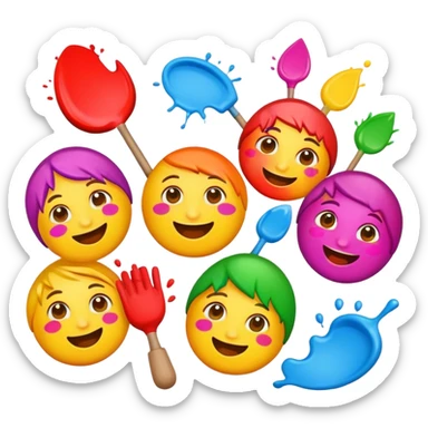 holi emojis  sticker