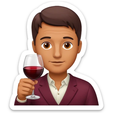 man drinking wine sticker
