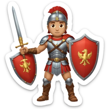 emoji de soldado romano alto y fuerte cuerpo entero sticker