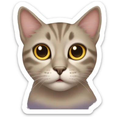 Cat with stars in its eyes sticker