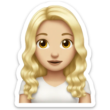 white girl blonde hair angel sticker