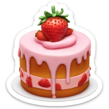 Strawberry honeybun Cake sticker