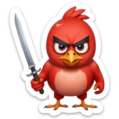 the killer angry bird red with knifes sticker
