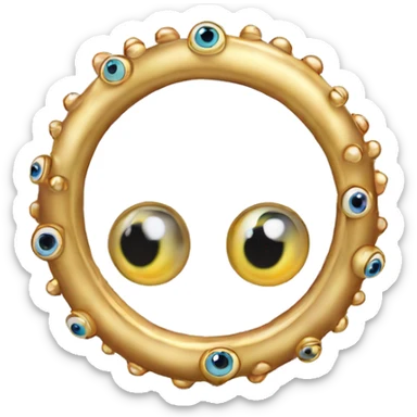 thin gold ring studded with eyeballs sticker