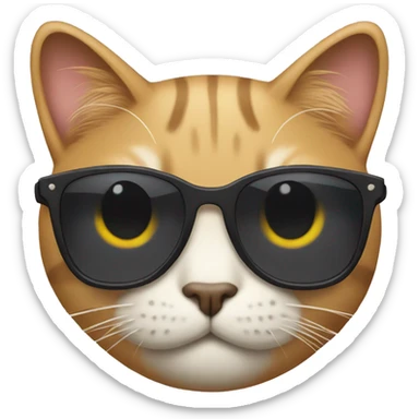 Cat with sunglasses sticker
