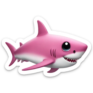 Pink shark with eyelashes sticker