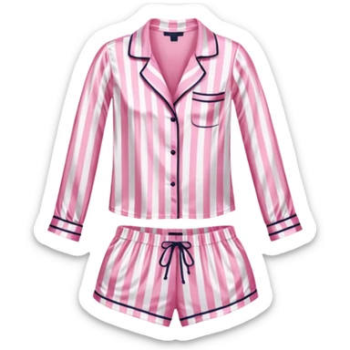 Striped pink and white silk Victoria’s Secret pajama set sticker