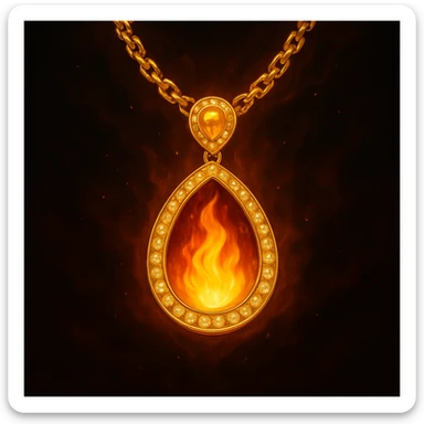 Replace the dark void with a small, powerful flame inside the pendant sticker