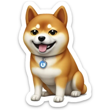 shiba inu works like a product manager in a internet company sticker